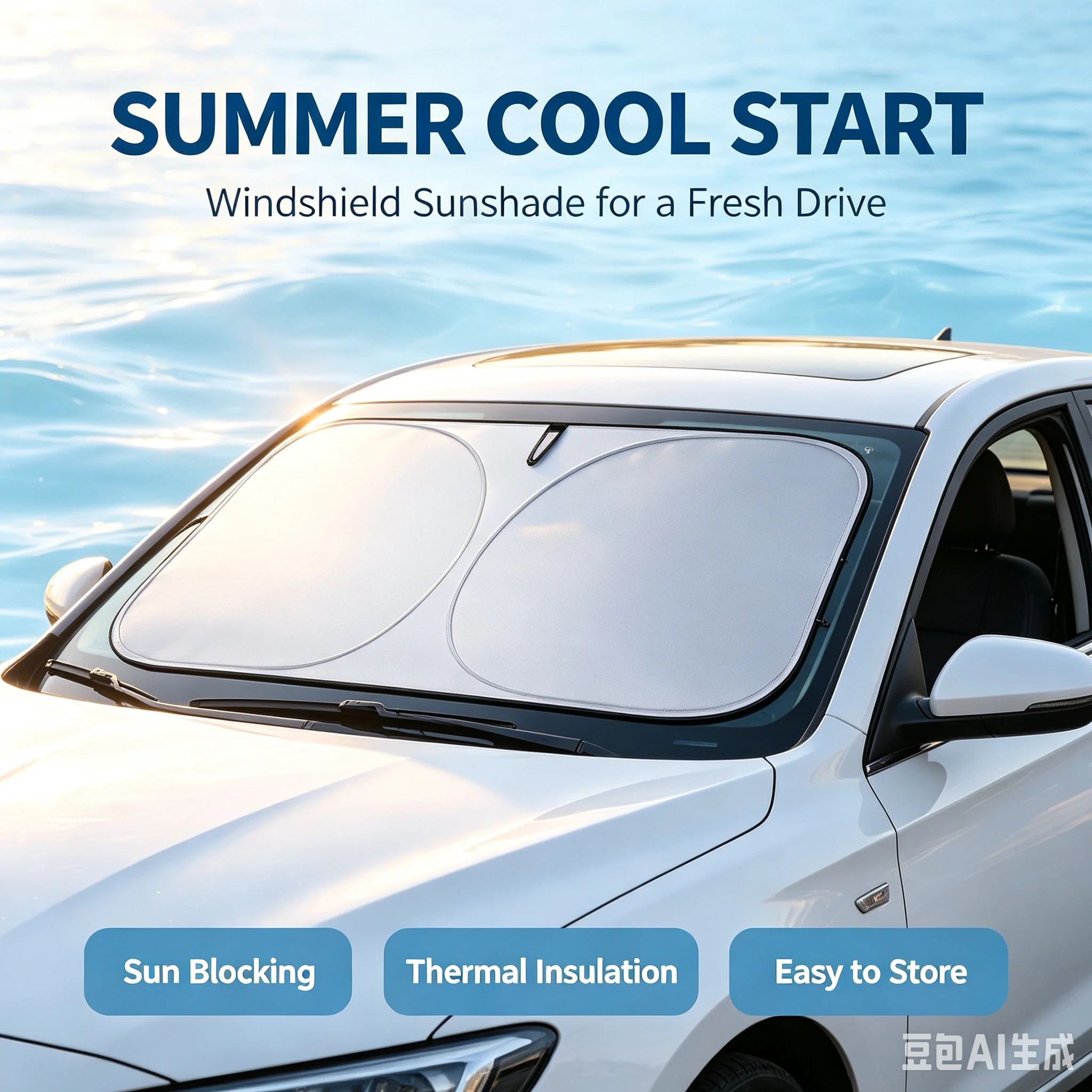 Windshield Sun Shade - Pare-soleil pliable pour pare-brise de voiture