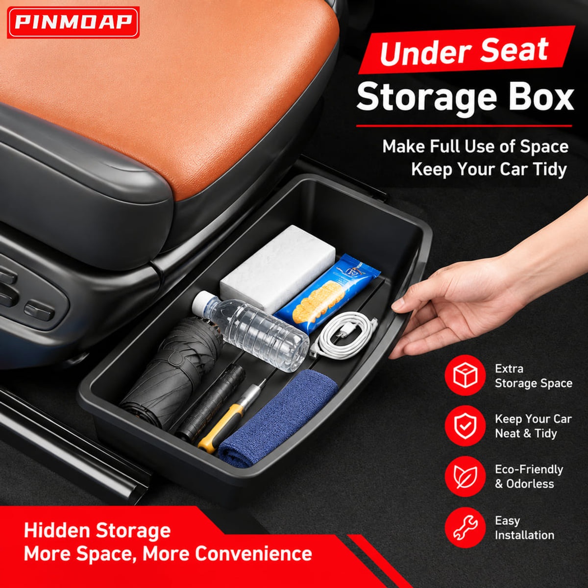 Car Cable Organizer - PINMOAP, plateau de rangement pour voiture,