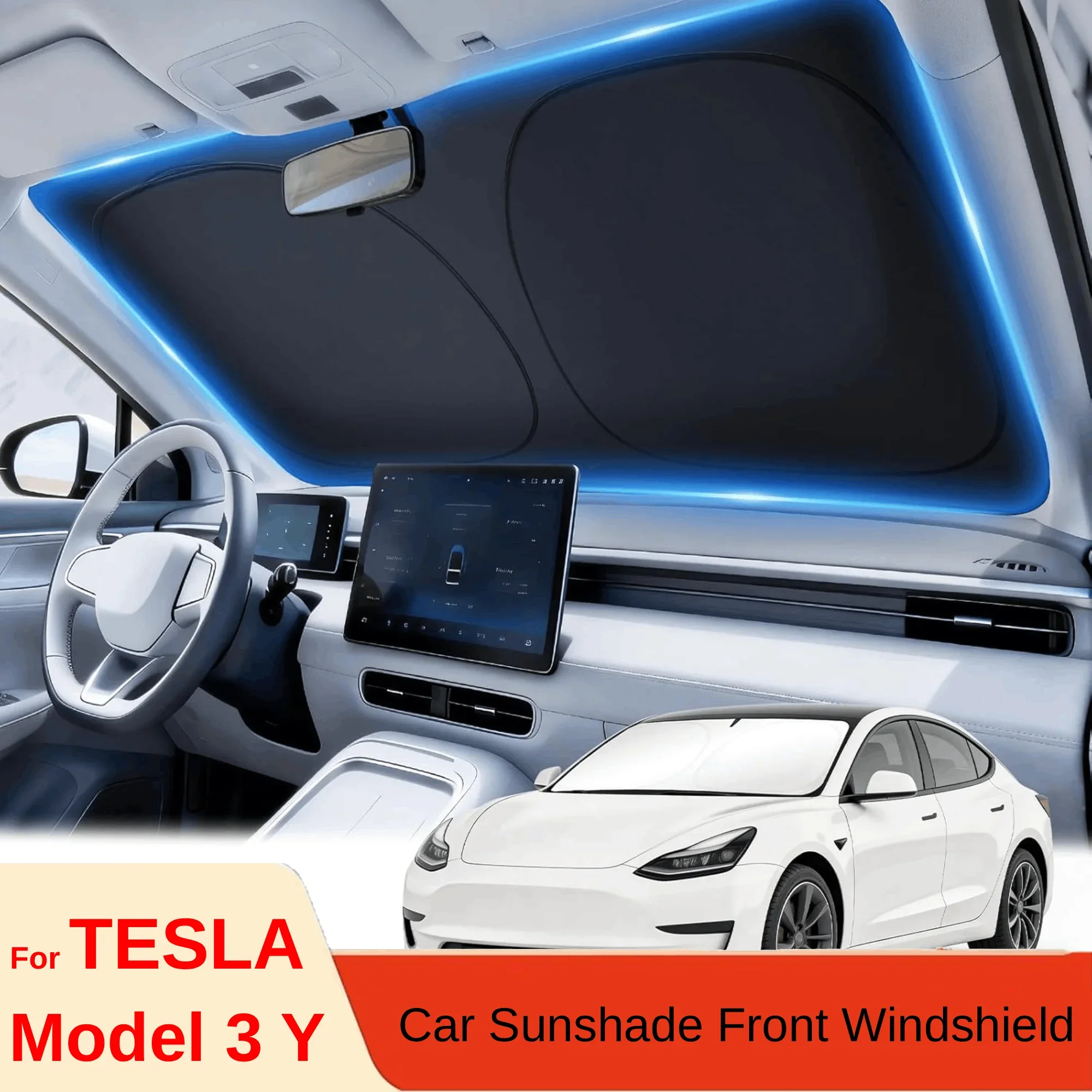 Windshield Sun Shade - Pare-soleil pour pare-brise de voiture Tesla
