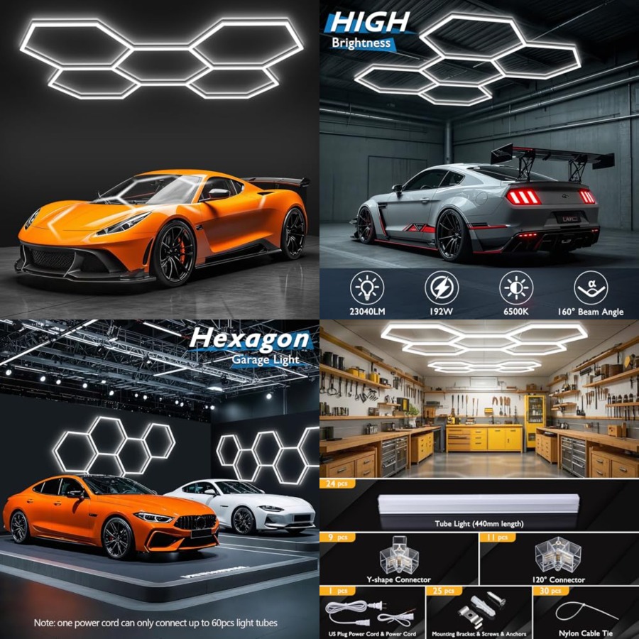 Lampes de garage hexagonales,  - Car Led Light avis et prix